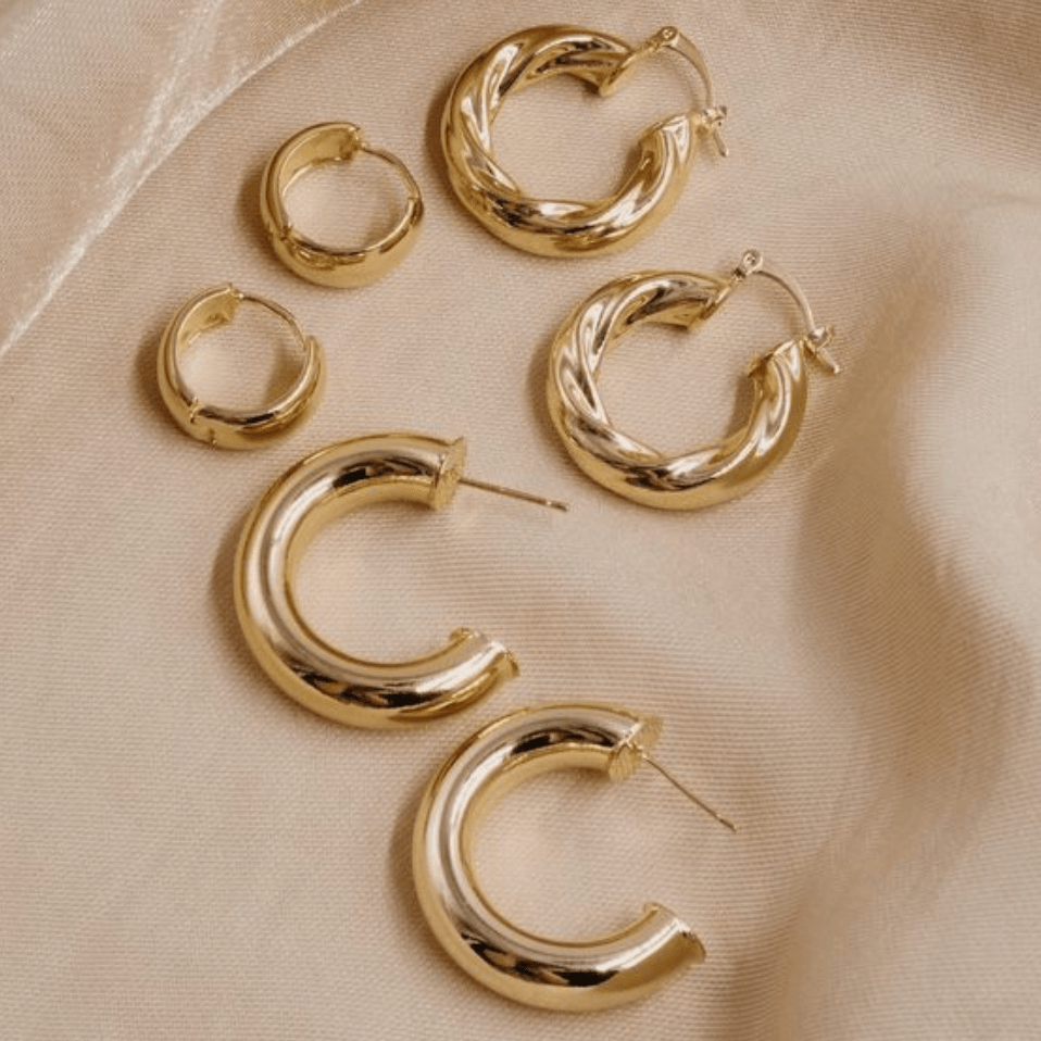 Simple Chunky Gold Hoops